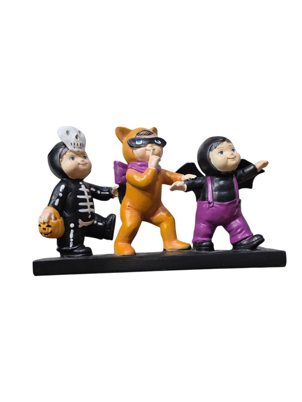 Kids Halloween Costume Figurine Trio - Orange, Black & Purple